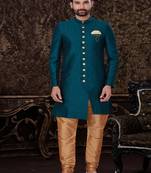 Jacquard Silk Black Men Kurta Pajama