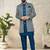 Silk Blue Men Kurta Pajama Jacket