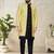 Silk Yellow Men Kurta Pajama Jacket