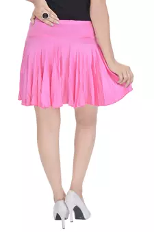 Cotton Lycra Free Size Mini Skirt with Divider