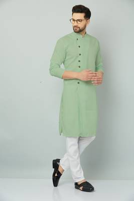 Lemonx Cotton Green Royal Sherwani Type Kurta Payjama 3