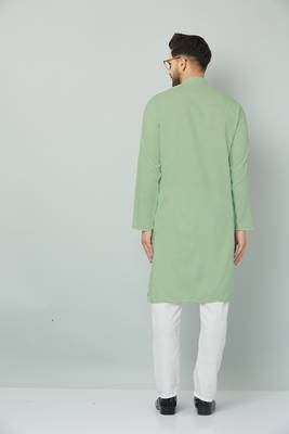 Lemonx Cotton Green Royal Sherwani Type Kurta Payjama 4