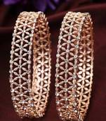 Rose Gold Stone studded Style Statement Set of Bangles for Girls and Women