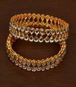 Gold plated kundan embellished bangles-and-bracelets