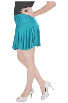Cotton Lycra Free Size Mini Skirt with Divider
