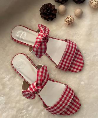 Red gingham flats 2