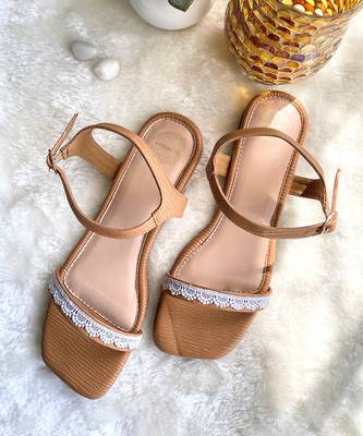 Brown lace flats 1