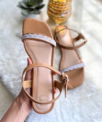 Brown lace flats 2