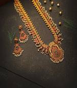 24ct gold-plated gold-plated  stone-studded antique jewellery set
