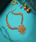 24 ct gold-plated handcrafted temple jewellery set
