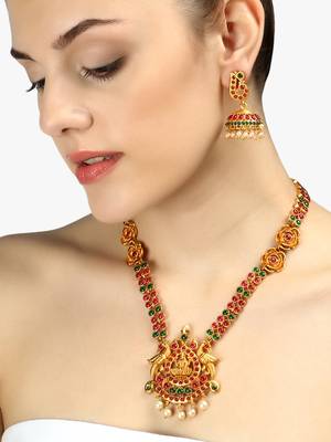 24 ct gold-plated handcrafted temple jewellery set 2