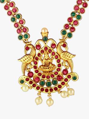 24 ct gold-plated handcrafted temple jewellery set 4