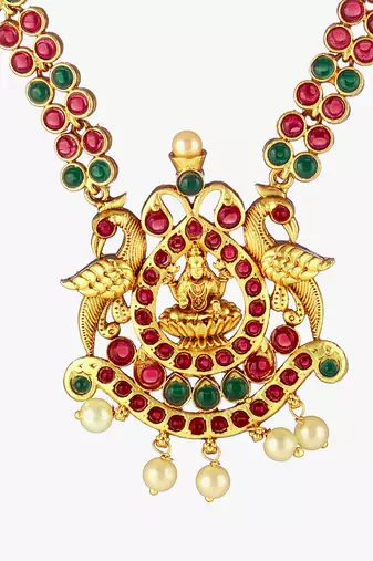 24 ct gold-plated handcrafted temple jewellery set