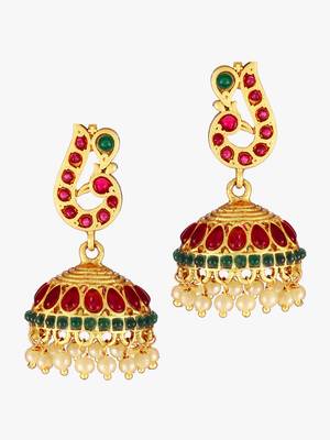 24 ct gold-plated handcrafted temple jewellery set 5