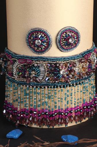 Woman multi beaded handcrafted jewellery set