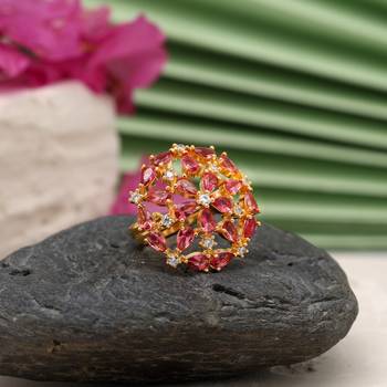 Rani color american diamond finger ring 1