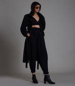 Black milestone trench jacket