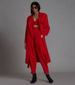 Red milestone trench jacket