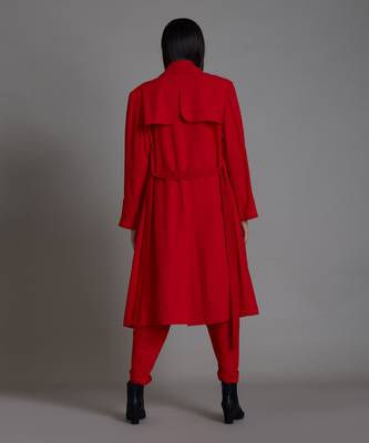 Red milestone trench jacket 2