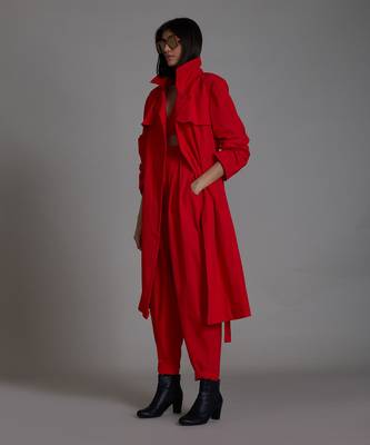 Red milestone trench jacket 3