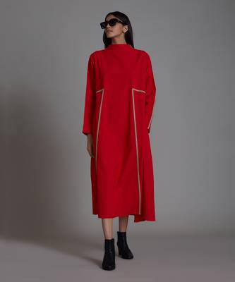 Red piping dress 1