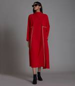 Red piping dress
