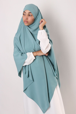 Khimar : 2 Layer Triangular Diamond Instant Khimar-Hijab-Jilbab for Girls & Women in Mint Color | Tie Back 1