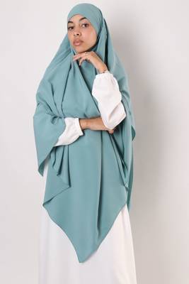 Khimar : 2 Layer Triangular Diamond Instant Khimar-Hijab-Jilbab for Girls & Women in Mint Color | Tie Back 2