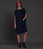 Navy blue pocket dress
