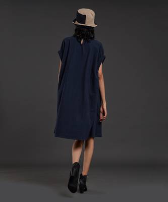 Navy blue pocket dress 3