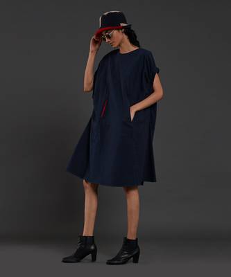 Navy blue pocket dress 5