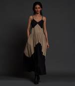 Black & beige strap dress