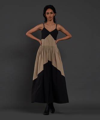 Black & beige strap dress 5