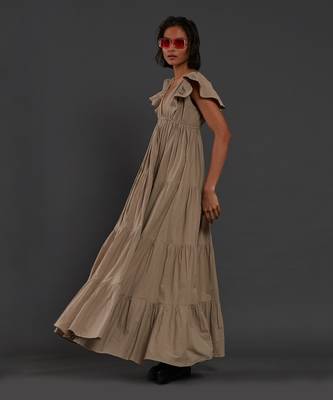 Beige tiered gown 2