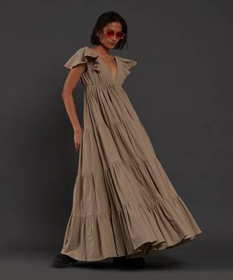 Beige tiered gown 3