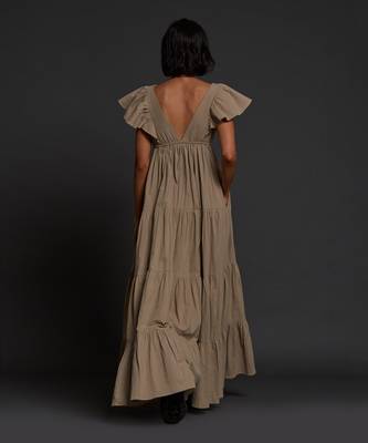 Beige tiered gown 5