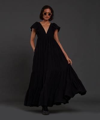 Black tiered gown 1