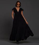 Black tiered gown