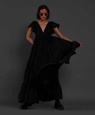 Black tiered gown 4
