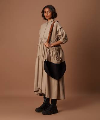 Beige tiered shirt dress 4
