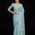 Fusionic blue embroidered georgette-sarees with blouse