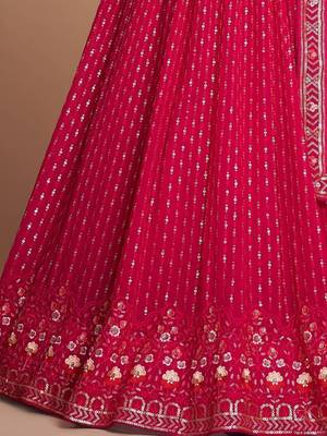 EILARA RED WOMEN'S THREAD & EMBROIDERY WORK GEORGETTE FOR TRADITIONAL LEHENGA CHOLI 7