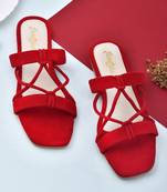 Glamzkart women maroon coloe flats sandal