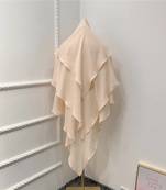 Khimar : 3 Layer Triangular Diamond Instant Khimar-Hijab-Jilbab for Girls & Women in Beige Color | Tie Back