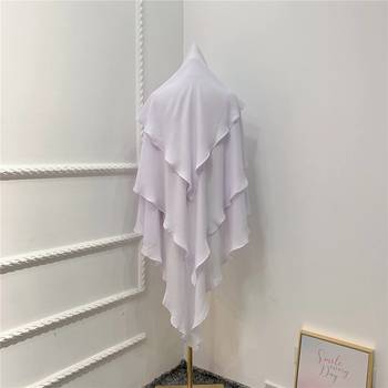 Khimar : 3 Layer Triangular Diamond Instant Khimar-Hijab-Jilbab in 3 Layer Khimar White Color | Tie Back 1