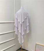 Khimar : 3 Layer Triangular Diamond Instant Khimar-Hijab-Jilbab in 3 Layer Khimar White Color | Tie Back