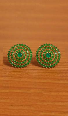 Green Emerald Studs 1