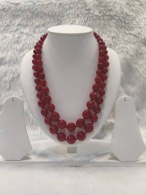 Mannat raj pearls & jewellers semi precious onyx stones designer necklace set 2