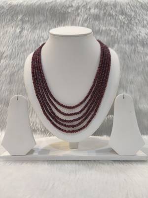Mannat raj pearls & jewellers real ruby precious stones designer necklace set 1