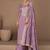 Purple Designer Heavy Embroidery Work Silk unstitched Long Length Kameez Sharara party wear salwarsuit
